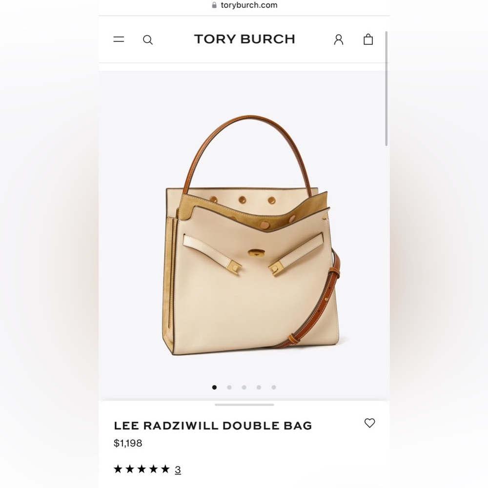 Tory Burch Lee Radziwill Pebbled Double Bag